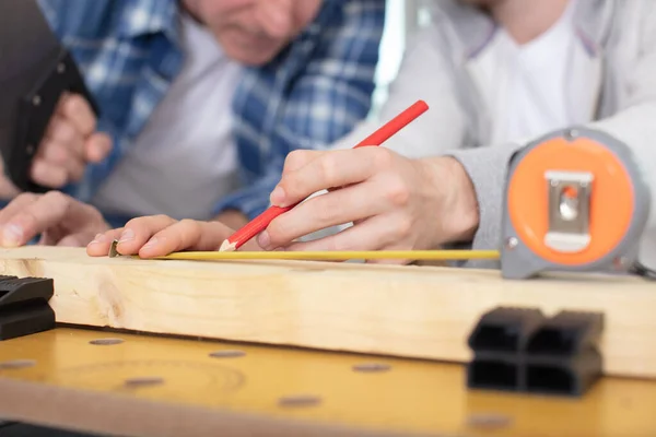 Carpenter Pencil Folding Rule — Stock Photo, Image