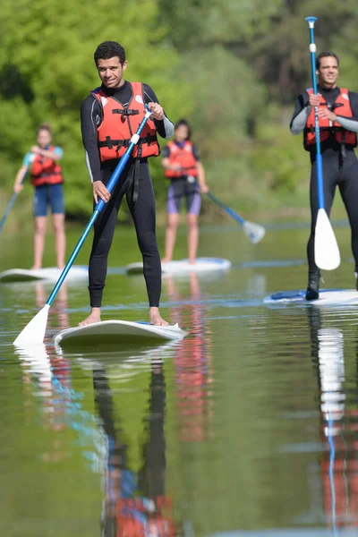 Stand Paddle Board Homem Paddleboarding — Fotografia de Stock