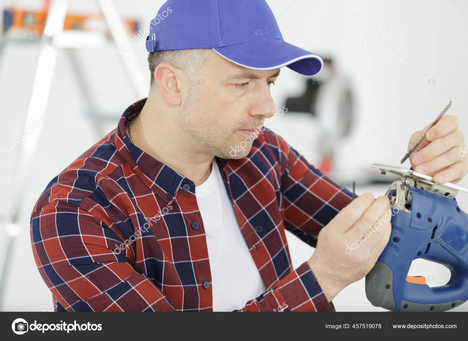 Workman Changing Blade Angle Grinder Full Protective Clothing Stock