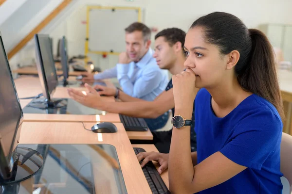 Cheerful Student Using Laptop — Fotografia de Stock