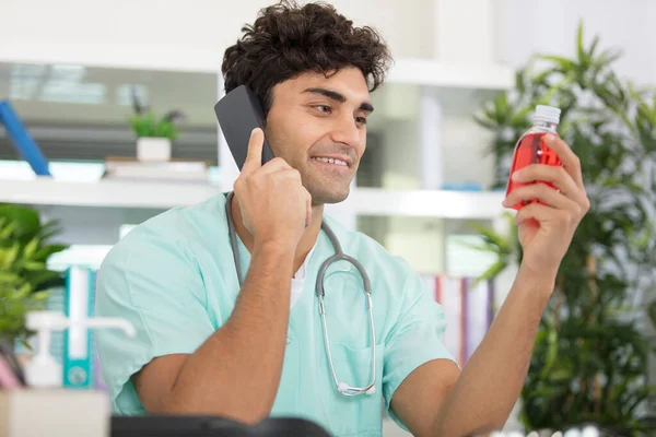 Happy Doctor Ready Check His Patients — Stock Photo, Image