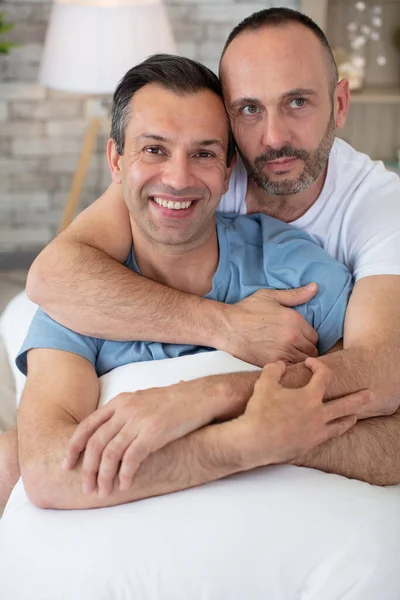 Gay Couple Amour Maison Concept — Photo