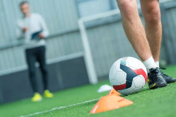 Primer Plano Del Entrenamiento Fútbol —  Fotos de Stock