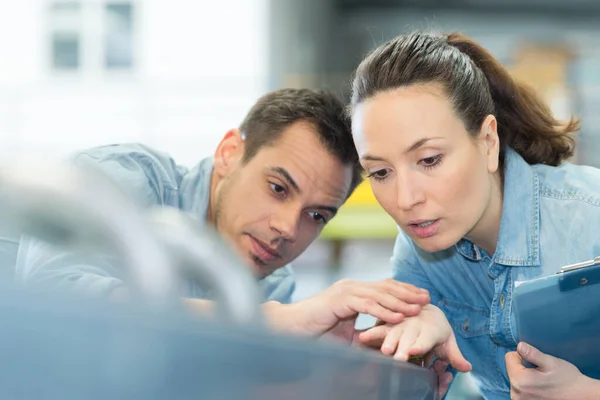 Vrouw Man Werken Samen — Stockfoto