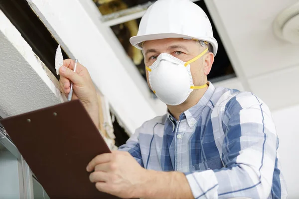 Professional Builder Safety Equipment Construction Site — Stock Photo, Image
