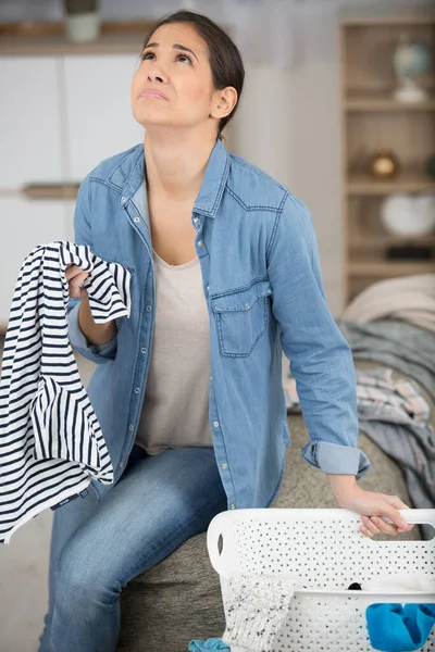 Young Exhausted Annoyed Housewife — Stock Photo, Image