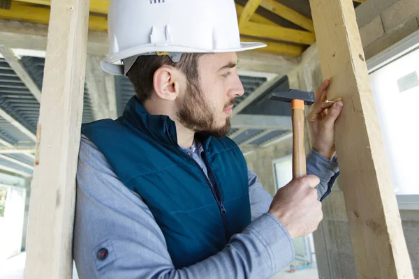 Man Hammer Nail — Stock Photo, Image