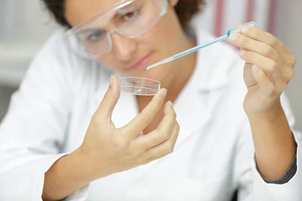 Uma Assistente Laboratório Trabalho — Fotografia de Stock