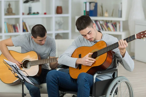 Two Friends Playing Guitar — Stock Photo, Image