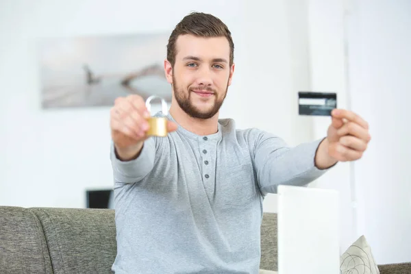 Internetové Platby Zabezpečené Online Nakupování Šifrování Dat — Stock fotografie