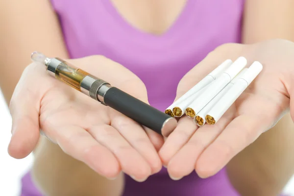 Try an electronic cigarette — Stock Photo, Image