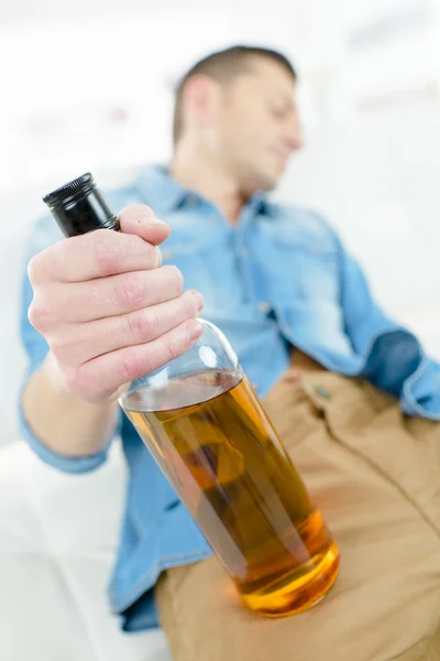 Drunk guy has fallen aspleep — Stock Photo, Image