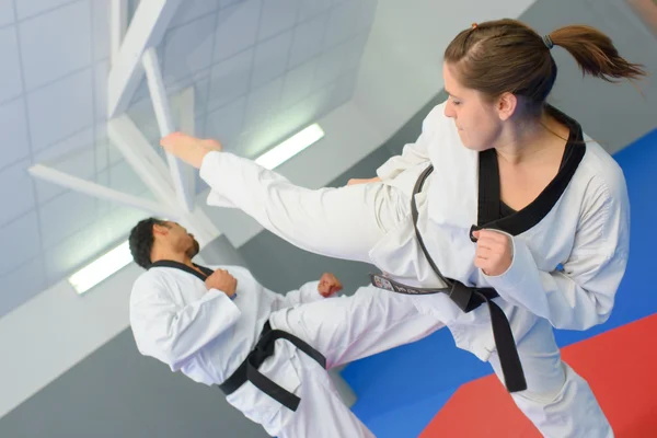 Action shot of martial art match — Stock Photo, Image