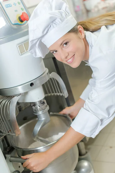 Industrial bread mixer and automated — Stock Photo, Image