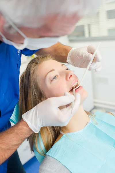 Having her scheduled dental check up — Stock Photo, Image