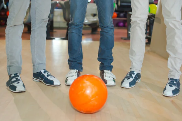 Bowling shoes and gutter — Stock Photo, Image