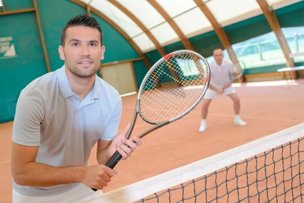 Spel van tennis en twee — Stockfoto
