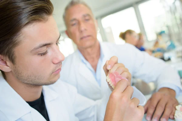 Making denture and man — Stock Photo, Image