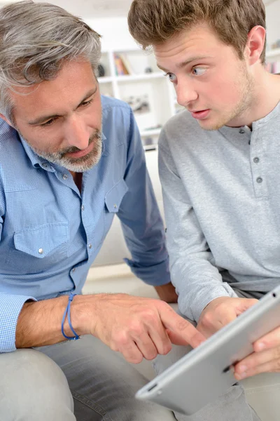 Men with a pad — Stock Photo, Image