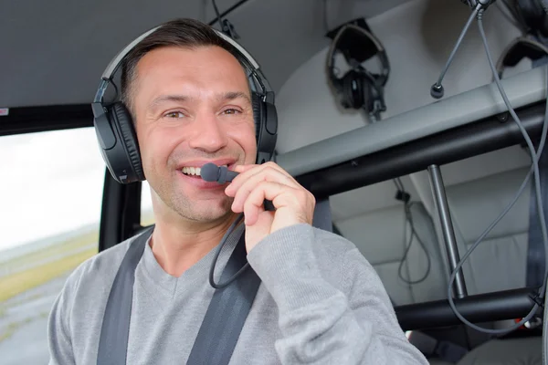 Mannen på helikoptern — Stockfoto