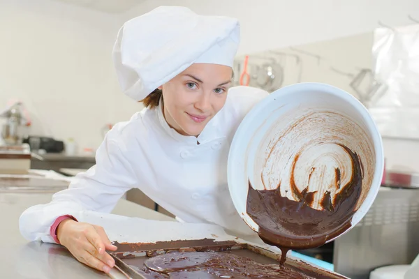 Çikolata ganache ve tek — Stok fotoğraf