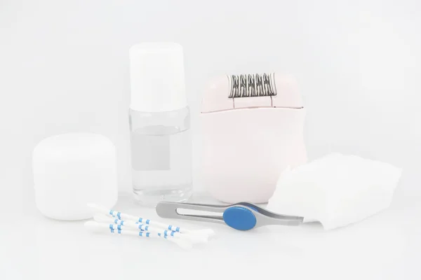 Készlet-ból fehér kozmetikai konténerek — Stock Fotó