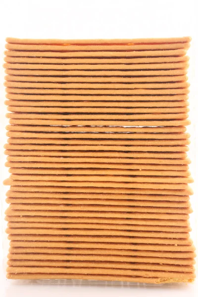 Biscuits or crackers on white background — Stock Photo, Image