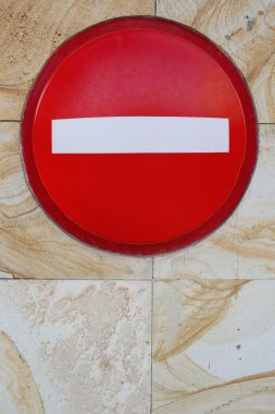 Mermer duvar hiçbir giriş işareti
