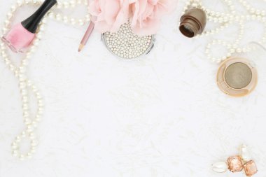 Kadınsı güzellik arka plan - Üstten Görünüm