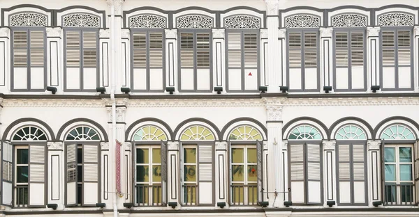 Old building, Beautiful white facade with lots of windows — Stock Photo, Image