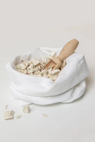 Dry Marshmallow Roots Reusable Bulk Sack Zero Waste Sustainable Lifestyle — Stock Photo, Image