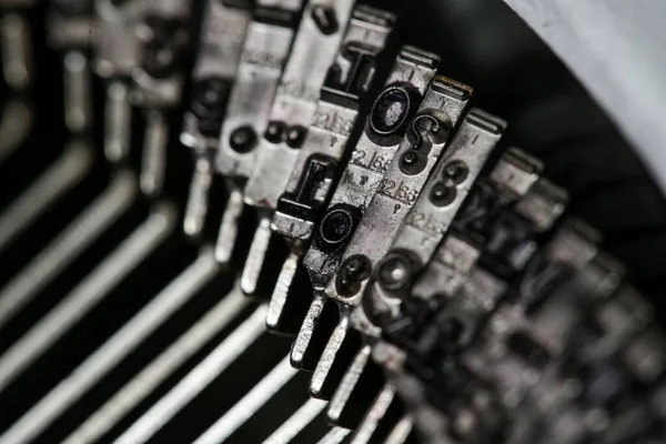 Sluiten Van Letters Retro Stijl Typemachine — Stockfoto