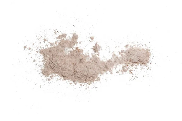 Cosmética Beige Polvo Maquillaje Aislado Blanco — Foto de Stock