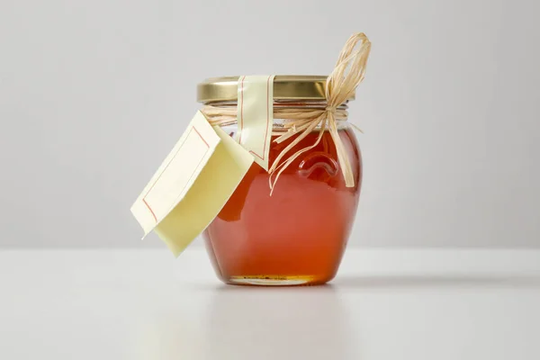 Jar Honey Sweet Syrup Table — Stock Photo, Image