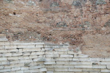 Antik tuğla duvarın desenli arka planı