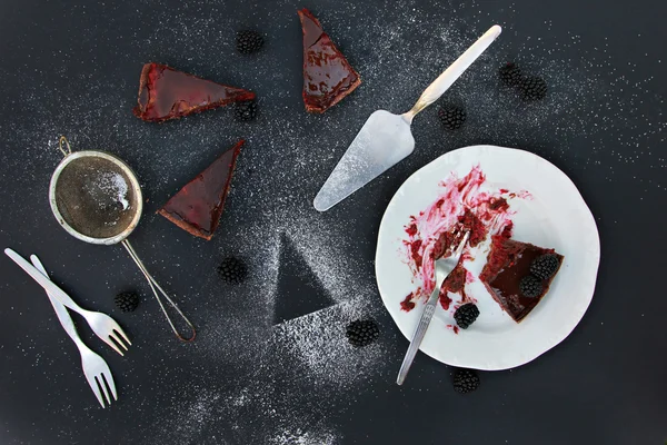 Böğürtlen tart — Stok fotoğraf