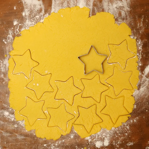 Process of making homemade Christmas cookies — Stock Photo, Image