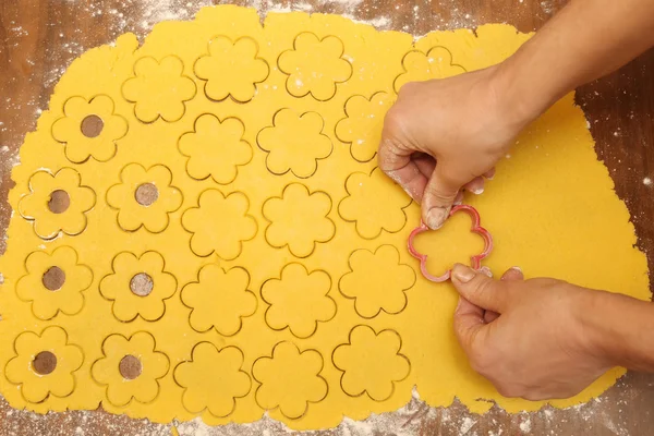 Proces van het maken van zelfgemaakte cookies — Stockfoto