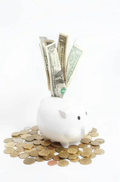 White piggy bank — Stock Photo, Image