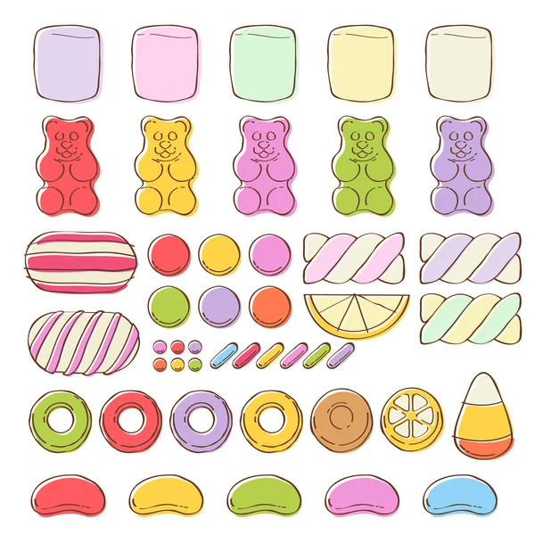 Set of different sweets. Assorted candies. Royalty Free Stock Illustrations