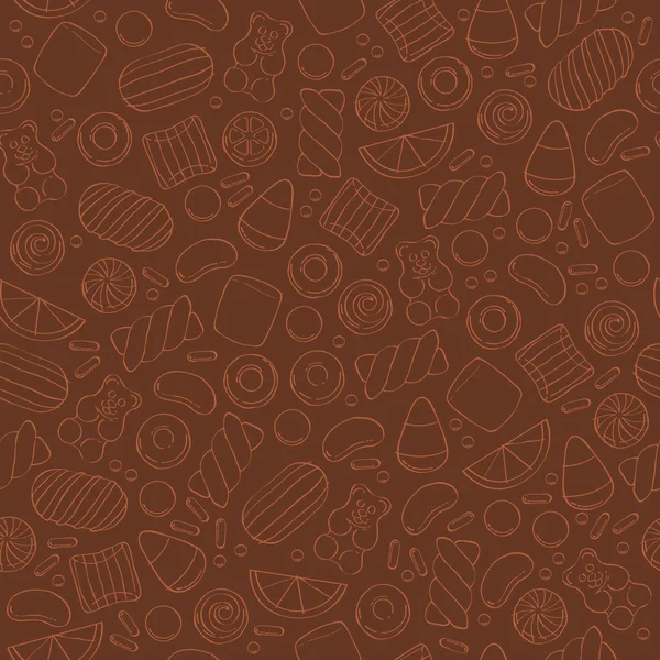 Assorted sweets seamless pattern. Stock Illustration