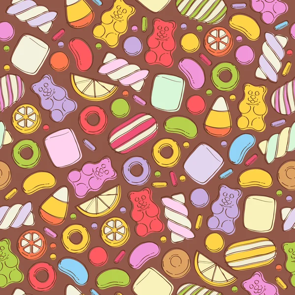 Colorful sweets pattern. Assorted candies. Royalty Free Stock Vectors
