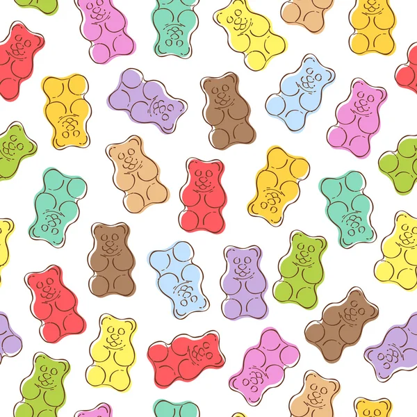Seamless gummy bears candies background. Royalty Free Stock Vectors