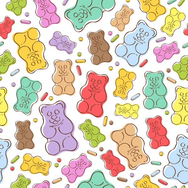 Seamless gummy bears candies background. Royalty Free Stock Illustrations