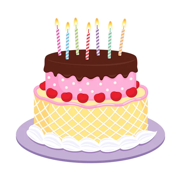 Birthday cake with candles — Stock Vector © wikki33 #2496056