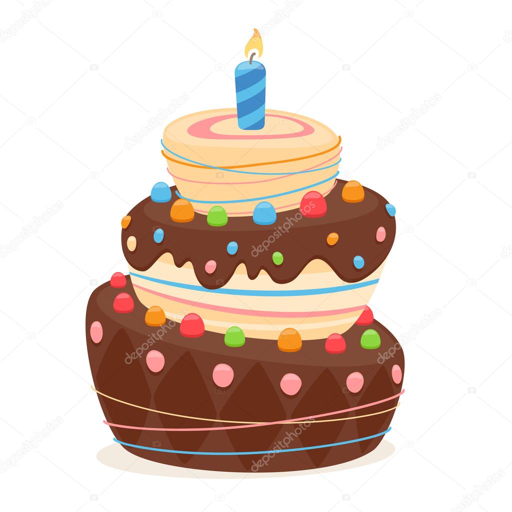 Gateau D Anniversaire Avec Bougie Bleue Image Vectorielle Par Rea Molko C Illustration Gateau D Anniversaire Avec Bougie Bleue Image Vectorielle Par Rea Molko C Illustration