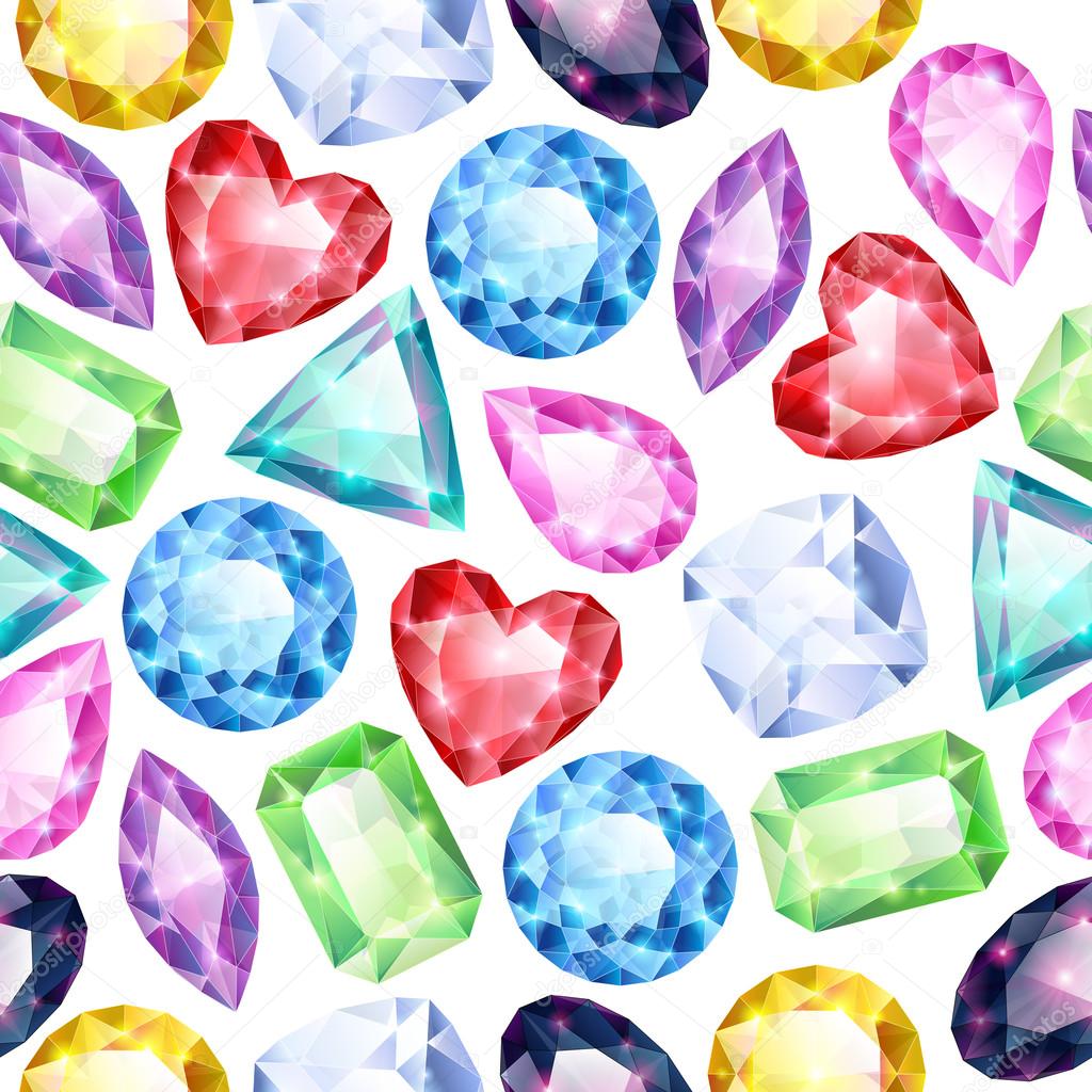 在白色无缝发光宝石背景 图库矢量图像 C Rea Molko
