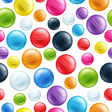 Colorful round beads seamless pattern.