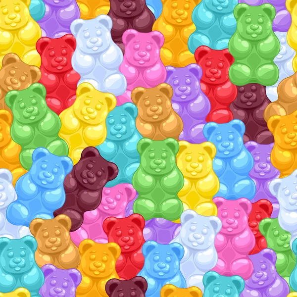 Seamless gummy bears candies background. Royalty Free Stock Vectors