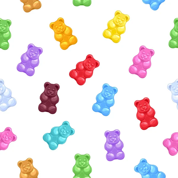 Seamless gummy bears candies background. Stock Illustration